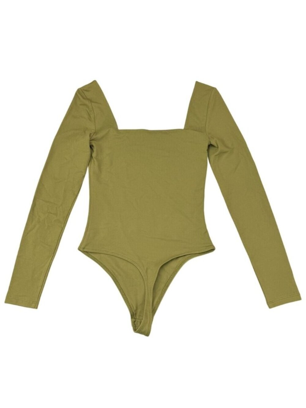 BABATON Aritzia Contour Squareneck Longsleeve Thong Bodysuit Small Fen Green - Picture 4 of 6